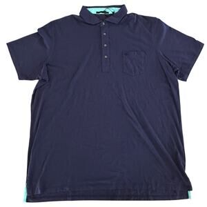 Greyson Spirit Polo Pima Cotton Blend Chest Pocket Embroidered CC Logo XXL Blue